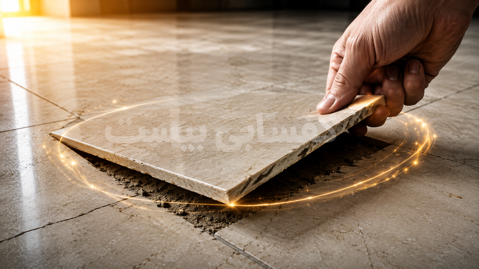 تعمیر سنگ جدا شده از کف
